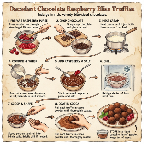Decadent Chocolate Raspberry Bliss Truffles instructions