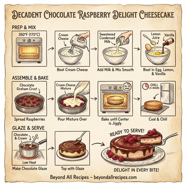 Decadent Chocolate Raspberry Delight Cheesecake instructions