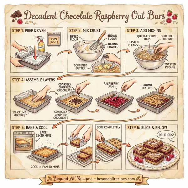 Decadent Chocolate Raspberry Oat Bars instructions