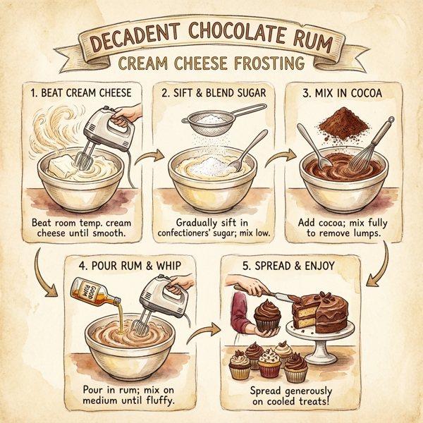 Decadent Chocolate Rum Cream Cheese Frosting instructions