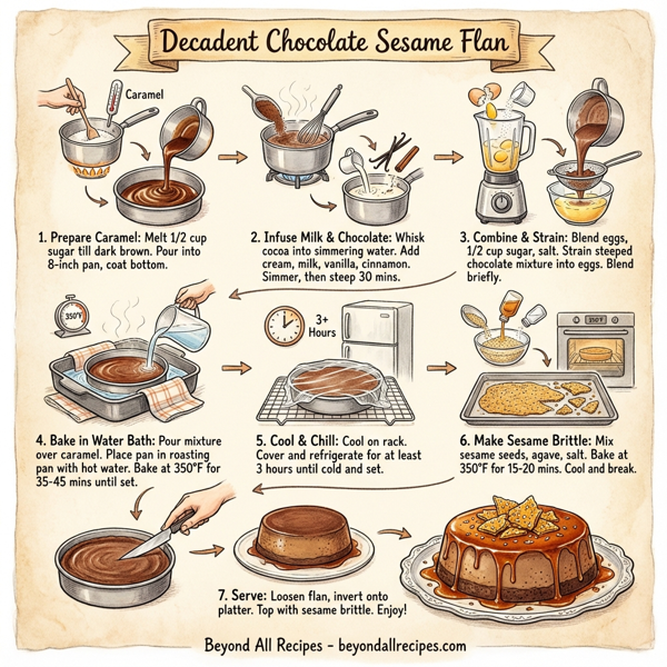 Decadent Chocolate Sesame Flan instructions