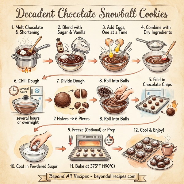 Decadent Chocolate Snowball Cookies instructions
