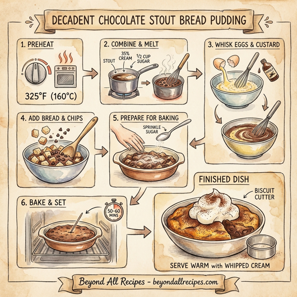 Decadent Chocolate Stout Bread Pudding instructions