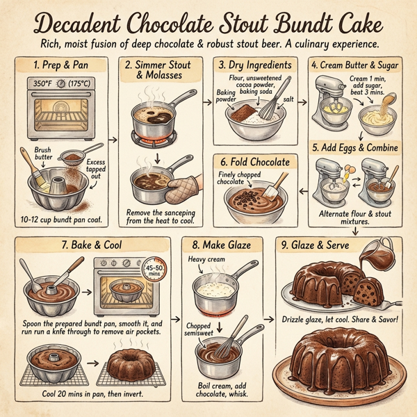 Decadent Chocolate Stout Bundt Cake instructions