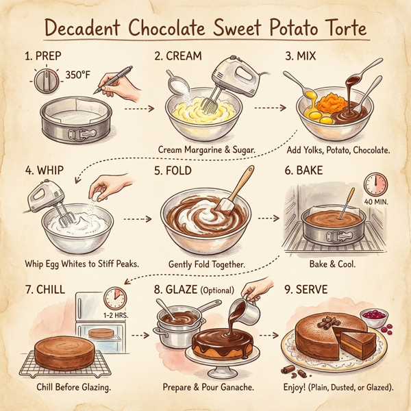 Decadent Chocolate Sweet Potato Torte instructions