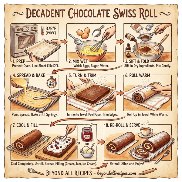 Decadent Chocolate Swiss Roll instructions