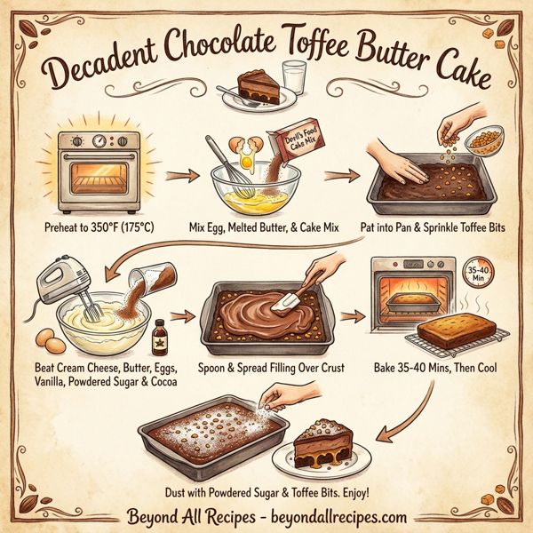 Decadent Chocolate Toffee Butter Cake instructions