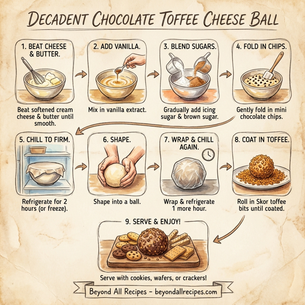 Decadent Chocolate Toffee Cheese Ball instructions