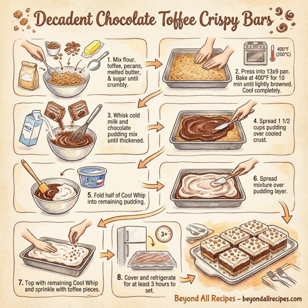 Decadent Chocolate Toffee Crispy Bars instructions