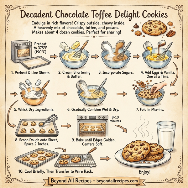 Decadent Chocolate Toffee Delight Cookies instructions