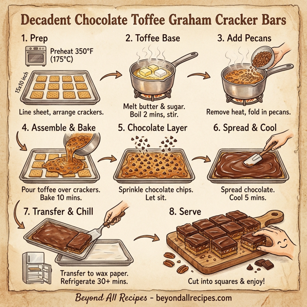Decadent Chocolate Toffee Graham Cracker Bars instructions