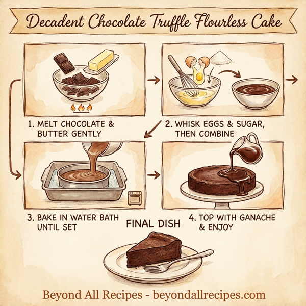 Decadent Chocolate Truffle Flourless Cake instructions