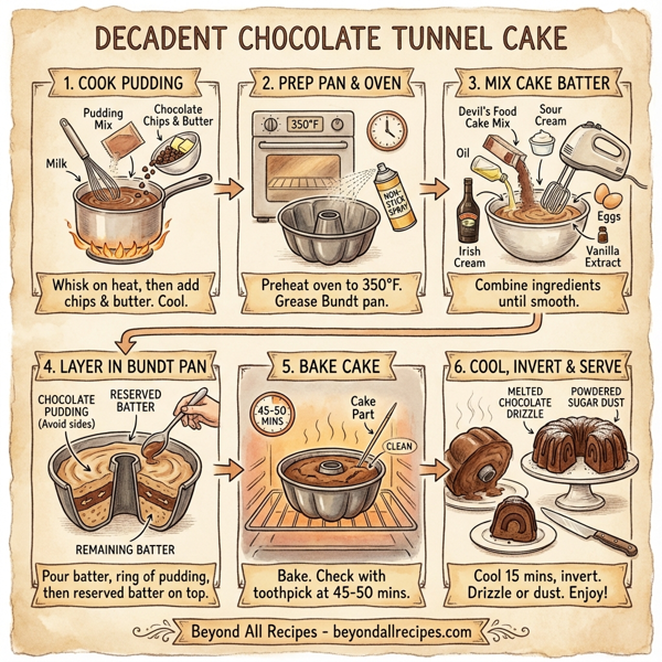 Decadent Chocolate Tunnel Cake instructions