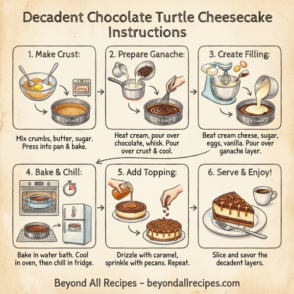 Decadent Chocolate Turtle Cheesecake instructions