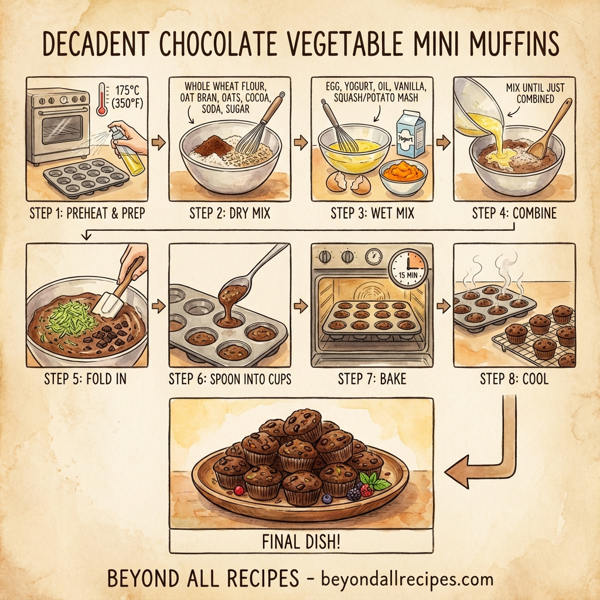 Decadent Chocolate Vegetable Mini Muffins instructions