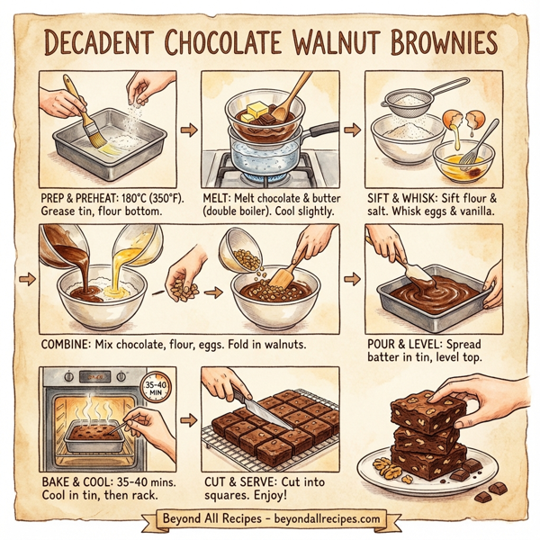 Decadent Chocolate Walnut Brownies instructions