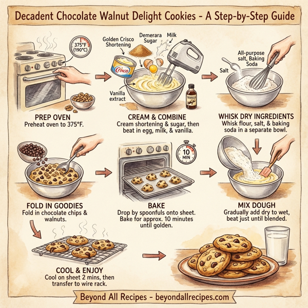 Decadent Chocolate Walnut Delight Cookies instructions