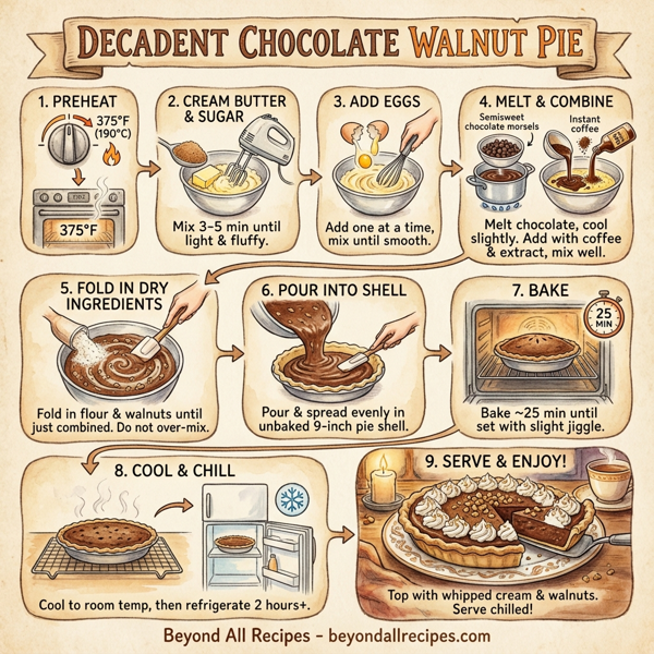 Decadent Chocolate Walnut Pie instructions