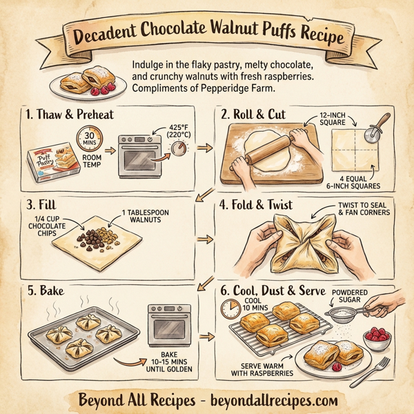 Decadent Chocolate Walnut Puffs instructions