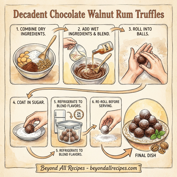 Decadent Chocolate Walnut Rum Truffles instructions