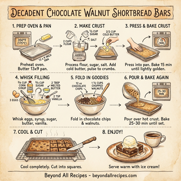 Decadent Chocolate Walnut Shortbread Bars instructions
