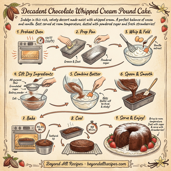 Decadent Chocolate Whipped Cream Pound Cake instructions