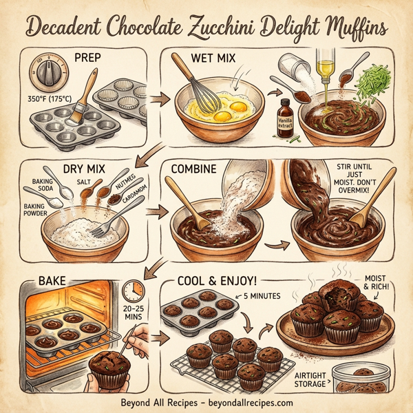 Decadent Chocolate Zucchini Delight Muffins instructions