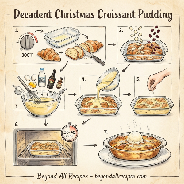Decadent Christmas Croissant Pudding instructions
