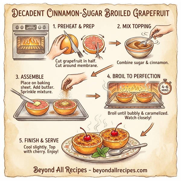 Decadent Cinnamon-Sugar Broiled Grapefruit instructions