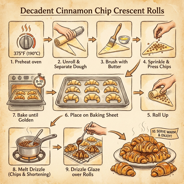 Decadent Cinnamon Chip Crescent Rolls instructions