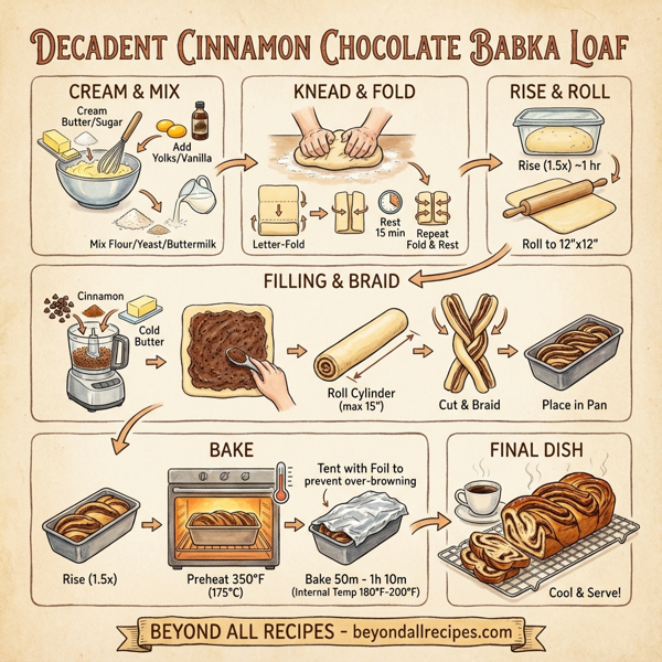 Decadent Cinnamon Chocolate Babka Loaf instructions