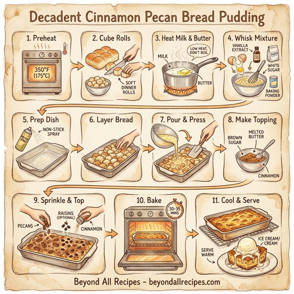 Decadent Cinnamon Pecan Bread Pudding instructions