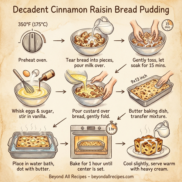 Decadent Cinnamon Raisin Bread Pudding instructions