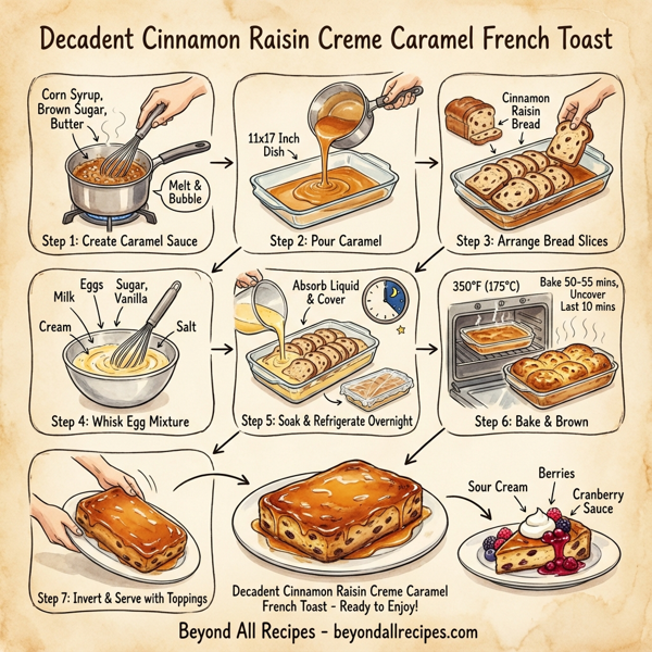 Decadent Cinnamon Raisin Creme Caramel French Toast instructions