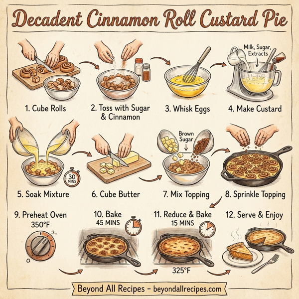 Decadent Cinnamon Roll Custard Pie instructions