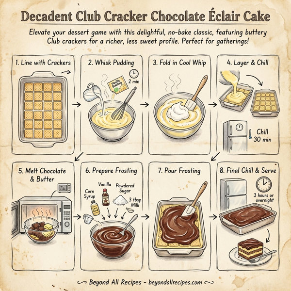 Decadent Club Cracker Chocolate Éclair Cake instructions