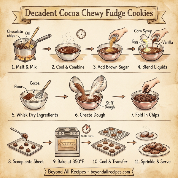 Decadent Cocoa Chewy Fudge Cookies instructions