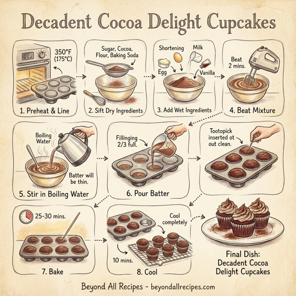 Decadent Cocoa Delight Cupcakes instructions