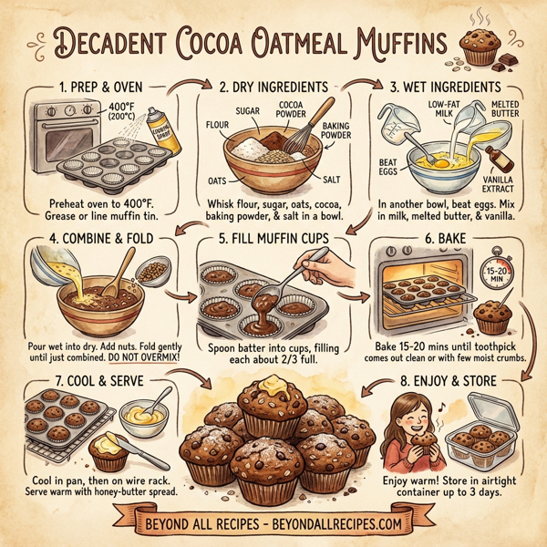 Decadent Cocoa Oatmeal Muffins instructions