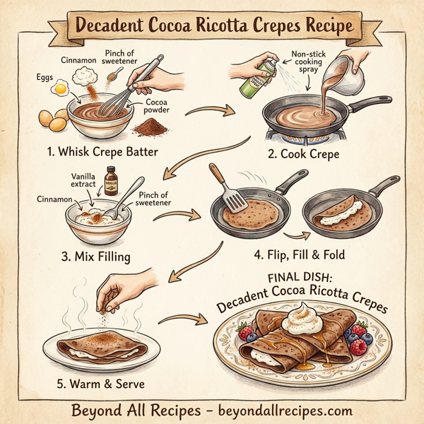 Decadent Cocoa Ricotta Crepes instructions
