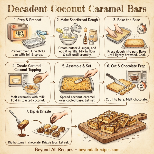 Decadent Coconut Caramel Bars instructions