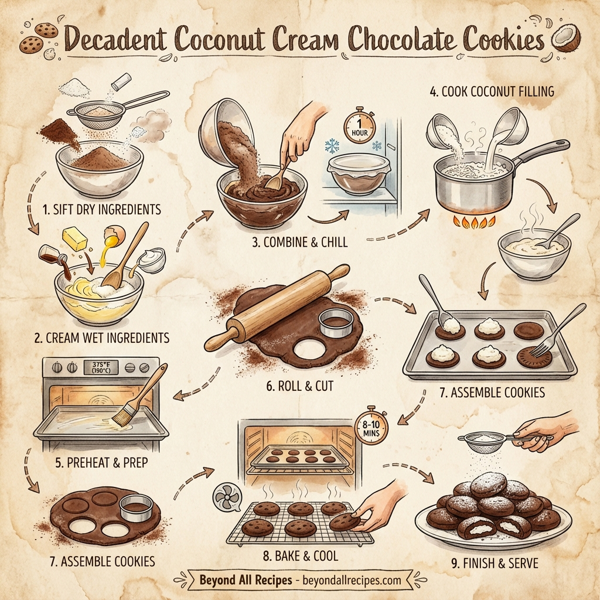 Decadent Coconut Cream Chocolate Cookies instructions