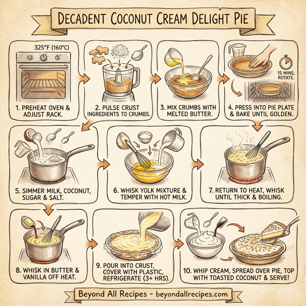 Decadent Coconut Cream Delight Pie instructions
