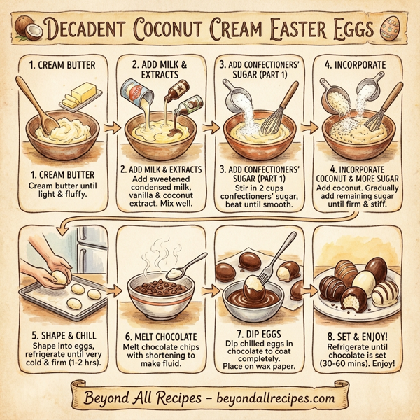 Decadent Coconut Cream Easter Eggs instructions
