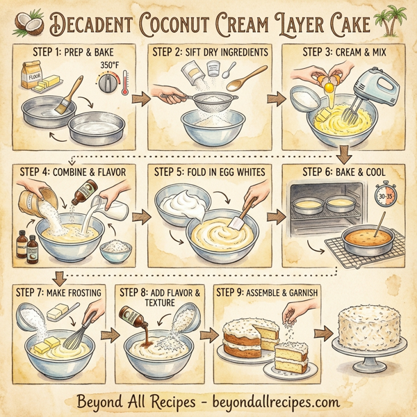 Decadent Coconut Cream Layer Cake instructions