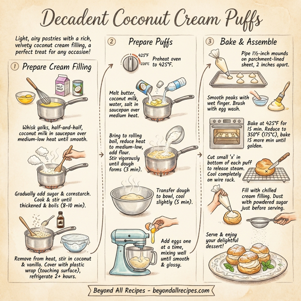Decadent Coconut Cream Puffs instructions