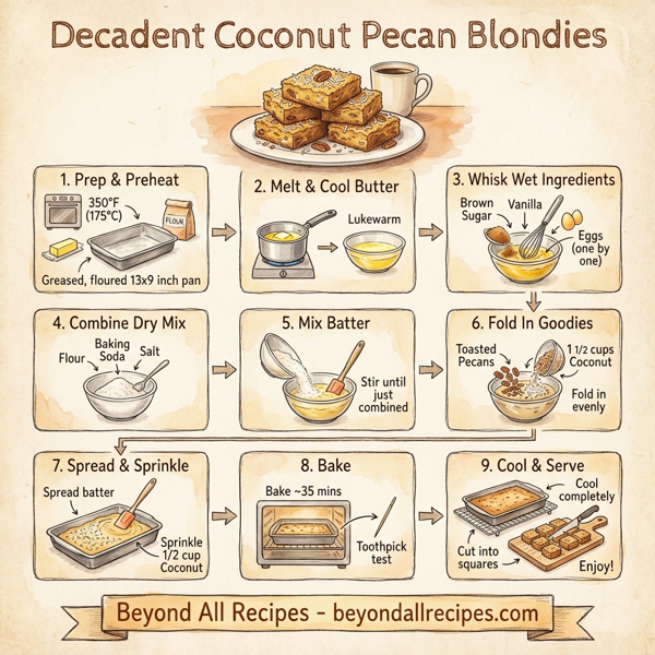 Decadent Coconut Pecan Blondies instructions
