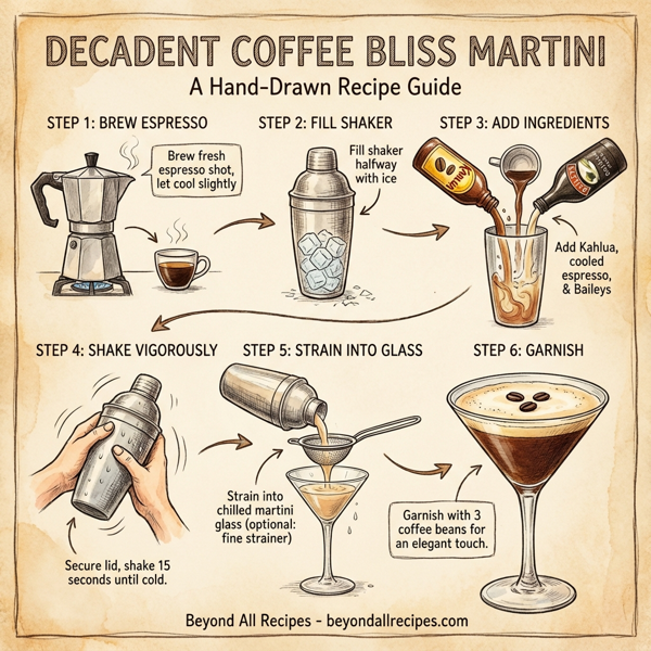 Decadent Coffee Bliss Martini instructions