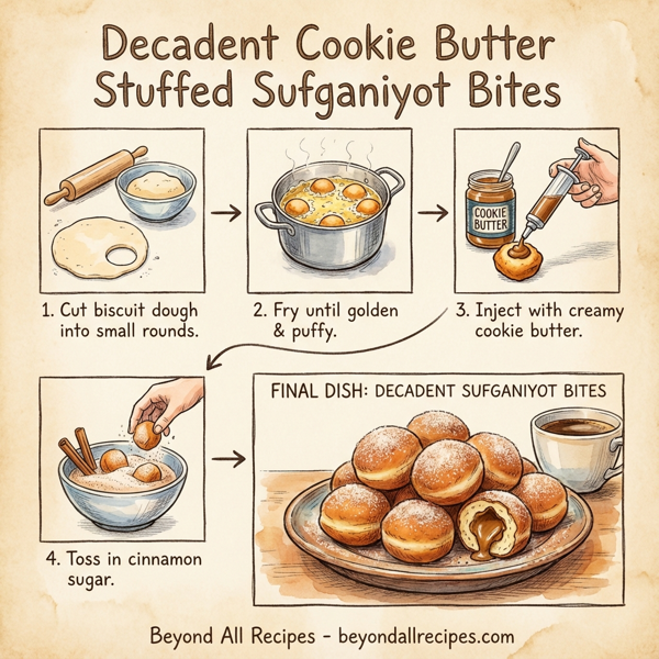 Decadent Cookie Butter Stuffed Sufganiyot Bites instructions