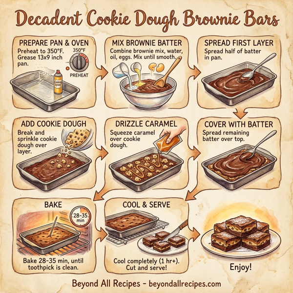 Decadent Cookie Dough Brownie Bars instructions